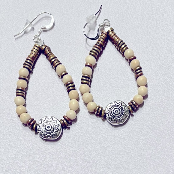 Silver, copper, brass earrings - Picture 3 of 4